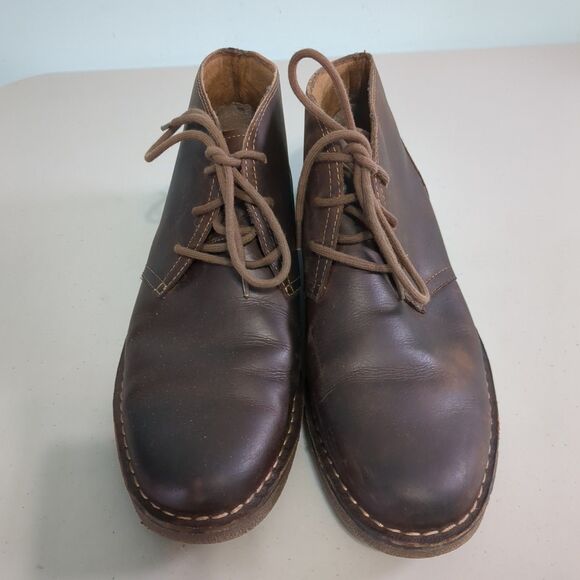 CHAPS CHUKKA DESERT BOOTS MEN'S 10M BROWN CASUAL Oiled Leather Finish - Picture 2 of 5